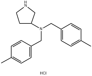 Bis-(4-Methyl-benzyl)-pyrrolidin-3-yl-aMine hydrochloride Struktur