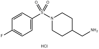 C-[1-(4-氟-苯磺酰基)-哌啶-4-基]甲胺盐酸盐,1215609-88-3,结构式