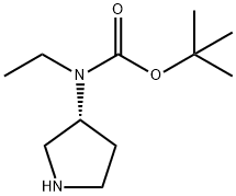 Ethyl-(R)-pyrrolidin-3-yl-carbaMic acid tert-butyl ester Struktur
