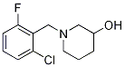 1-(2-chloro-6-fluorobenzyl)piperidin-3-ol 化学構造式