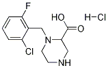 1-(2-Chloro-6-fluoro-benzyl)-piperazine-2-carboxylic acid hydrochloride 结构式