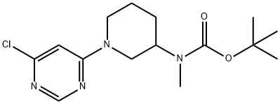 [1-(6-氯-嘧啶-4-基)-哌啶-3-基]-甲基-氨基甲酸叔丁基酯 结构式