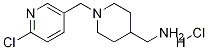 [1-(6-Chloro-pyridin-3-ylmethyl)-piperidin-4-yl]-methyl-amine hydrochloride 化学構造式