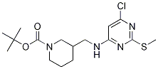 3-[(6-Chloro-2-methylsulfanyl-pyrimidin-4-ylamino)-methyl]-piperidine-1-carboxylic acid tert-butyl ester Structure