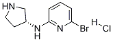 (6-Bromo-pyridin-2-yl)-(R)-pyrrolidin-3-yl-amine hydrochloride 化学構造式