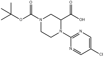 4-(5-Chloro-pyrimidin-2-yl)-piperazine-1,3-dicarboxylic acid 1-tert-butyl ester Structure