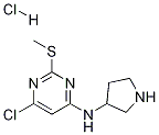 (6-Chloro-2-methylsulfanyl-pyrimidin-4-yl)-pyrrolidin-3-yl-amine hydrochloride Struktur