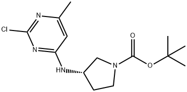(S)-3-(2-Chloro-6-methyl-pyrimidin-4-ylamino)-pyrrolidine-1-carboxylic acid tert-butyl ester,1261235-90-8,结构式