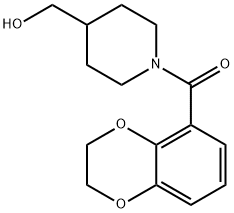 (2,3-二氢-苯并[1,4]二氧杂环己烯-5-基)-(4-羟甲基哌啶-1-基)-甲酮, 1184761-02-1, 结构式