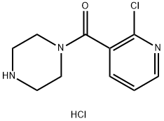 (2-Chloro-pyridin-3-yl)-piperazin-1-yl-Methanone hydrochloride 化学構造式