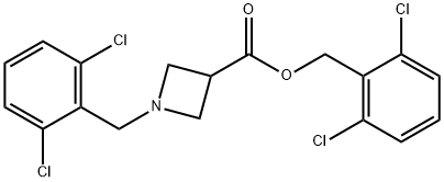 1-(2,6-二氯-苄基)-氮杂环丁烷-3-羧酸2,6-二氯苄基酯 结构式
