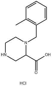 1-(2-Methyl-benzyl)-piperazine-2-carboxylic acid hydrochloride 化学構造式