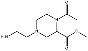 1-Acetyl-4-(2-aMino-ethyl)-piperazine-2-carboxylic acid Methyl ester Structure