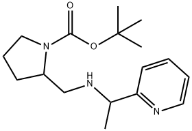 2-[(1-吡啶-2-基-乙基氨基)-甲基]-吡咯烷-1-羧酸叔丁基酯,1289388-55-1,结构式