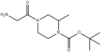 4-(2-AMino-acetyl)-2-Methyl-piperazine-1-carboxylic acid tert-butyl ester 结构式