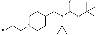 Cyclopropyl-[1-(2-hydroxy-ethyl)-piperidin-4-ylMethyl]-carbaMic acid tert-butyl ester 结构式