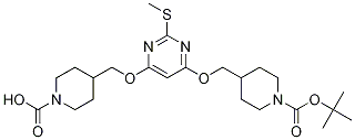 tert-butyl 4,4'-(2-(Methylthio)pyriMidine-4,6-diyl)bis(oxy)bis(Methylene)dipiperidine-1-carboxylate|4,4'-(2-(甲硫基)嘧啶-4,6-二基)双(氧)双(亚甲基二羰基)二哌啶-1-羧酸叔丁酯