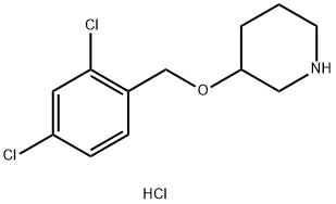 3-(2,4-二氯-苄氧基)-哌啶盐酸盐 结构式