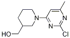 [1-(2-Chloro-6-methyl-pyrimidin-4-yl)-piperidin-3-yl]-methanol Struktur
