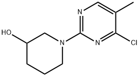 1-(4-氯-5-甲基-嘧啶-2-基)-哌啶-3-醇, 1261234-70-1, 结构式