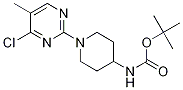 [1-(4-Chloro-5-methyl-pyrimidin-2-yl)-piperidin-4-yl]-carbamic acid tert-butyl ester 化学構造式