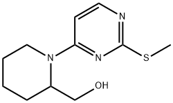 [1-(2-Methylsulfanyl-pyrimidin-4-yl)-piperidin-2-yl]-methanol 化学構造式
