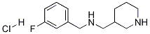 (3-Fluoro-benzyl)-piperidin-3-ylmethyl-amine hydrochloride Struktur