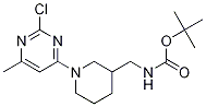 [1-(2-Chloro-6-methyl-pyrimidin-4-yl)-piperidin-3-ylmethyl]-carbamic acid tert-butyl ester Struktur