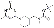 [1-(2-Chloro-6-methyl-pyrimidin-4-yl)-piperidin-3-ylmethyl]-carbamic acid tert-butyl ester Structure