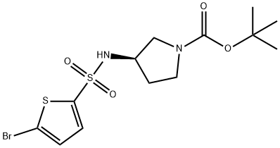 (R)-3-(5-Bromo-thiophene-2-sulfonylamino)-pyrrolidine-1-carboxylic acid tert-butyl ester Struktur
