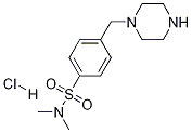 N,N-dimethyl-4-(piperazin-1-ylmethyl)benzenesulfonamide hydrochloride Struktur