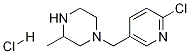 1-(6-Chloro-pyridin-3-ylmethyl)-3-methyl-piperazine hydrochloride Struktur