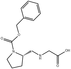 (S)-2-[(CarboxyMethyl-aMino)-Methyl]-pyrrolidine-1-carboxylic acid benzyl ester 结构式