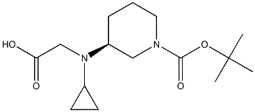 (S)-3-(CarboxyMethyl-cyclopropyl-aMino)-piperidine-1-carboxylic acid tert-butyl ester 结构式