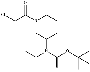 [1-(2-Chloro-acetyl)-piperidin-3-yl]-ethyl-carbaMic acid tert-butyl ester 化学構造式