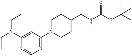 [1-(6-DiethylaMino-pyriMidin-4-yl)-piperidin-4-ylMethyl]-carbaMic acid tert-butyl ester 化学構造式