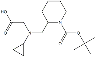 2-[(CarboxyMethyl-cyclopropyl-aMino)-Methyl]-piperidine-1-carboxylic acid tert-butyl ester Structure