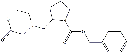 2-[(CarboxyMethyl-ethyl-aMino)-Methyl]-pyrrolidine-1-carboxylic acid benzyl ester,1353962-19-2,结构式
