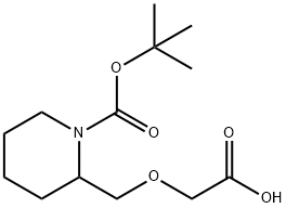 2-CarboxyMethoxyMethyl-piperidine-1-carboxylic acid tert-butyl ester 化学構造式