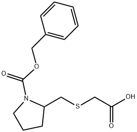2-CarboxyMethylsulfanylMethyl-pyrrolidine-1-carboxylic acid benzyl ester Structure
