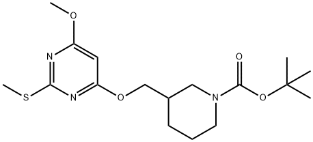 3-(6-Methoxy-2-Methylsulfanyl-pyriMidin-4-yloxyMethyl)-piperidine-1-carboxylic acid tert-butyl ester Structure