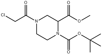 4-(2-Chloro-acetyl)-piperazine-1,2-dicarboxylic acid 1-tert-butyl ester 2-Methyl ester 结构式