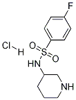 4-フルオロ-N-ピペリジン-3-イルベンゼンスルホンアミド塩酸塩 化学構造式
