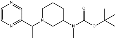 甲基-[1-(1-吡嗪-2-基-乙基)-哌啶-3-基]-氨基甲酸叔丁基酯 结构式