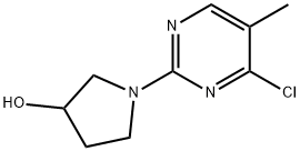 1-(4-Chloro-5-methyl-pyrimidin-2-yl)-pyrrolidin-3-ol 化学構造式