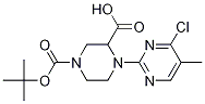 4-(4-Chloro-5-methyl-pyrimidin-2-yl)-piperazine-1,3-dicarboxylic acid 1-tert-butyl ester 化学構造式
