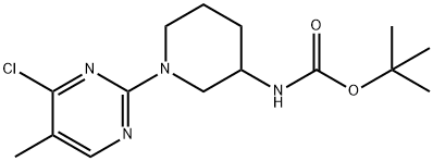 [1-(4-Chloro-5-methyl-pyrimidin-2-yl)-piperidin-3-yl]-carbamic acid tert-butyl ester Struktur