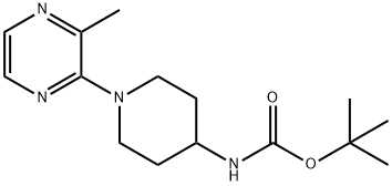 [1-(3-甲基吡嗪-2-基)-哌啶-4-基]-氨基甲酸叔丁基酯 结构式