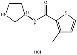 3-甲基-噻吩-2-羧酸(S)-吡咯烷-3-基酰胺盐酸盐 结构式