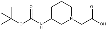 (3-tert-ButoxycarbonylaMino-piperidin-1-yl)-acetic acid Struktur